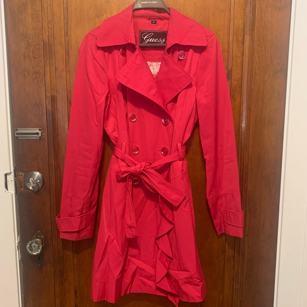 Guess Women’s Double Breasted Button Up Trench Coat